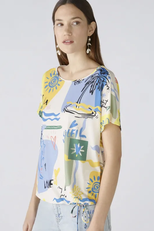 Multi Print Short Sleeve Blouse