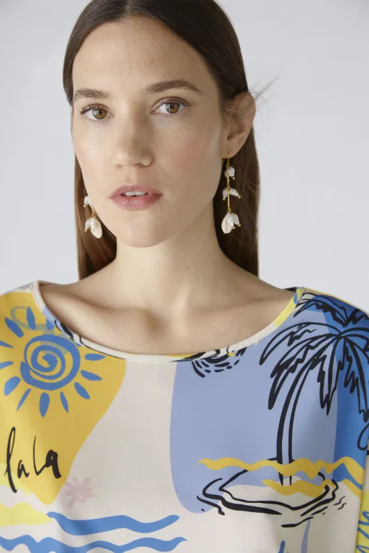 Multi Print Short Sleeve Blouse