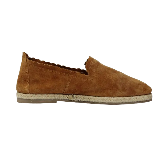 Myra Ladies Velvet Espadrilles Brown Slip-On Shoes S-2993