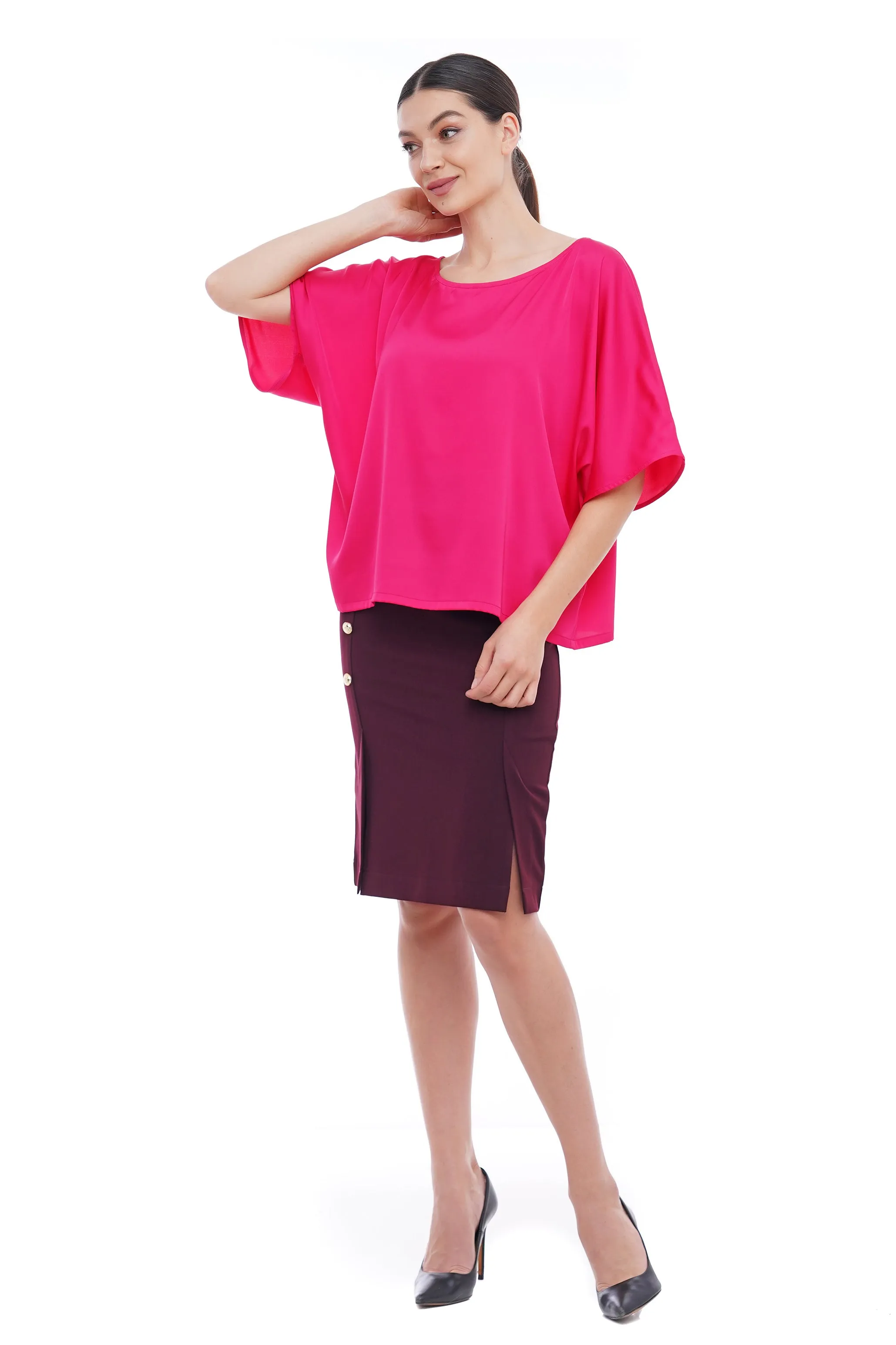 Pink dolman blouse