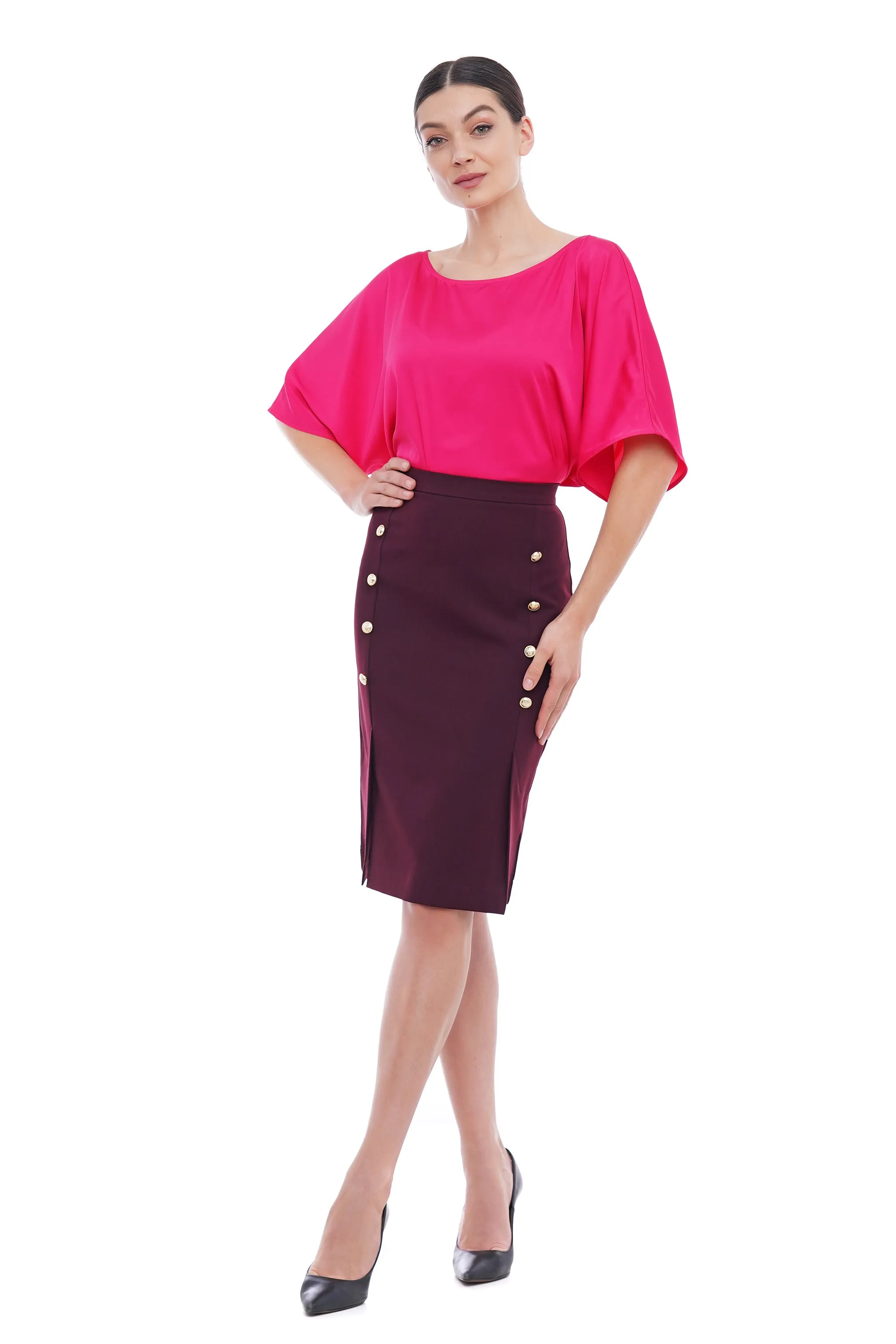 Pink dolman blouse