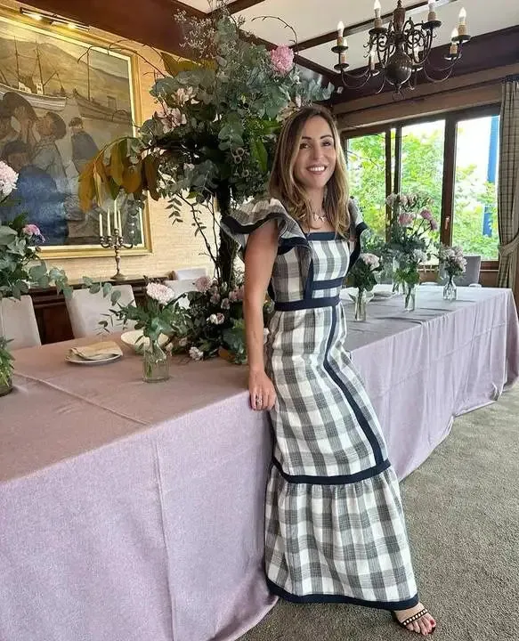 Plaid Patchwork Maxi Dresses - Mayce