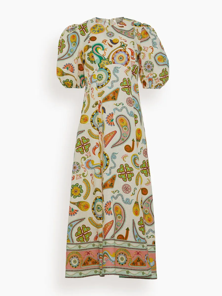 Printed Fashion Bubble Sleeve Dress