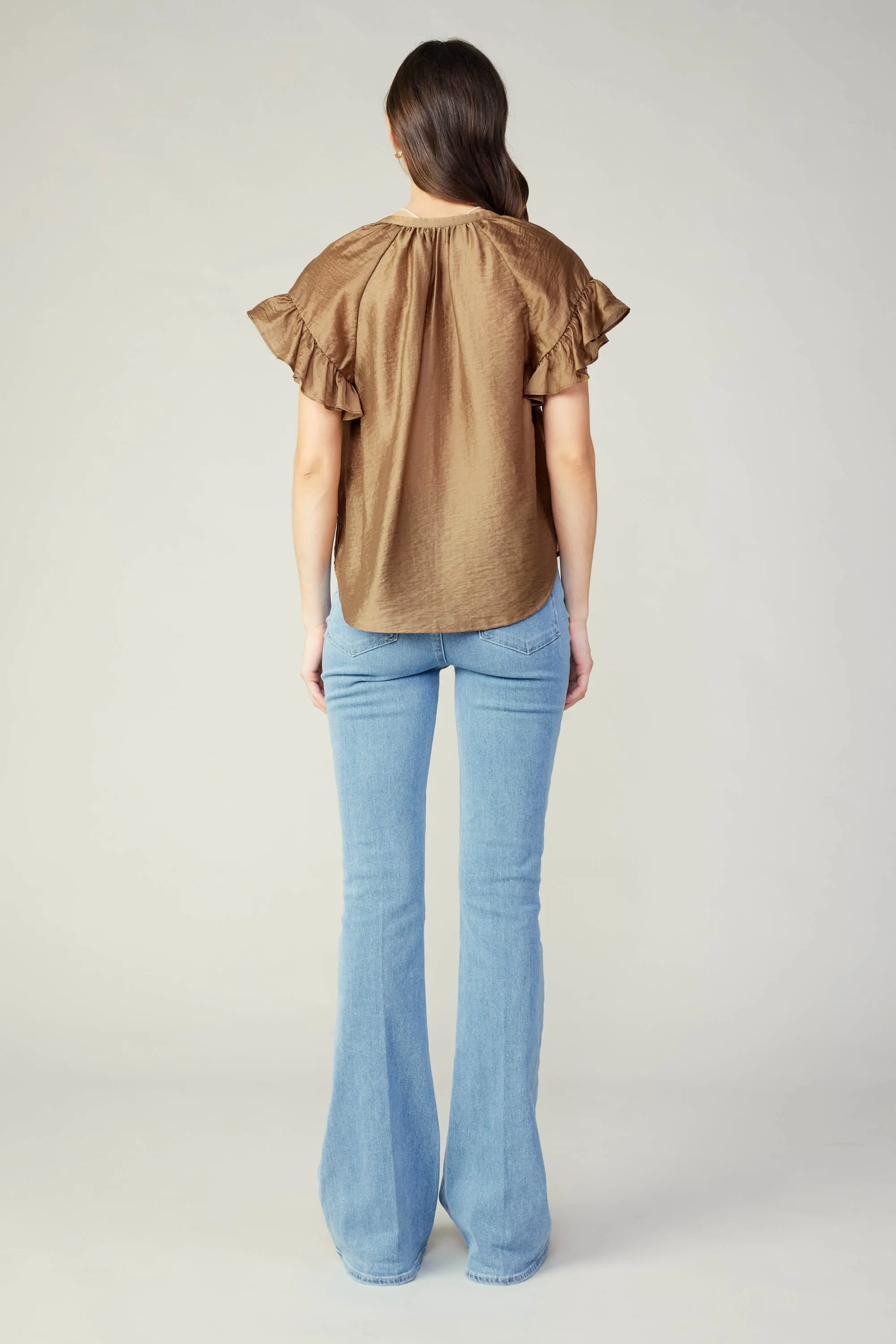 Raglan Sleeve Button Blouse