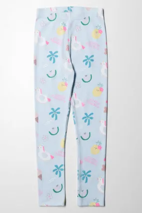 Rib Unicorn Legging Light Blue