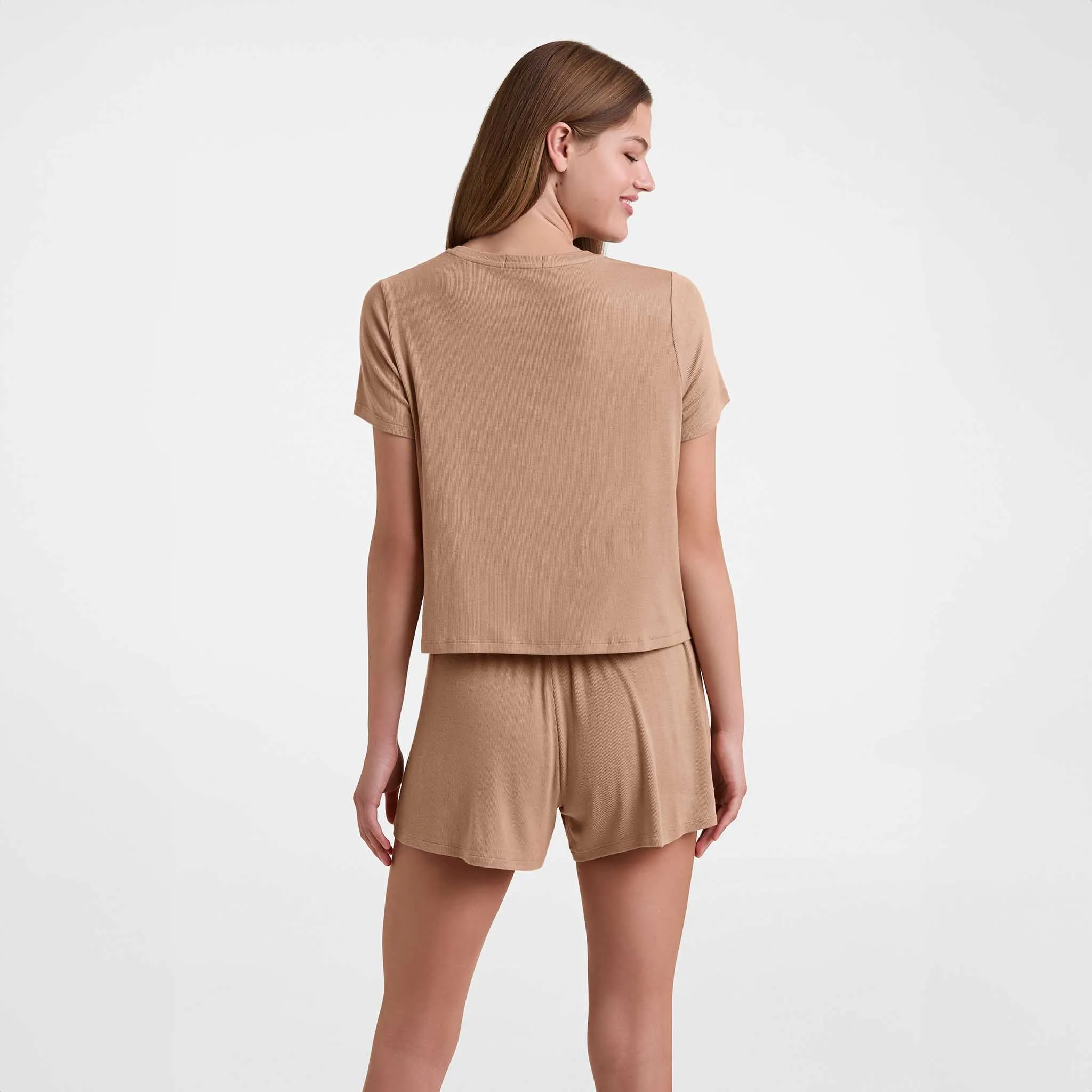 Ribbed Pajama Short Set | Cinnamon