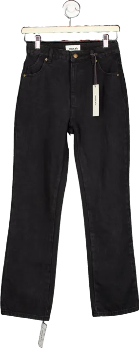 Rolla's Ash Black Original Straight Jeans Size UK W25