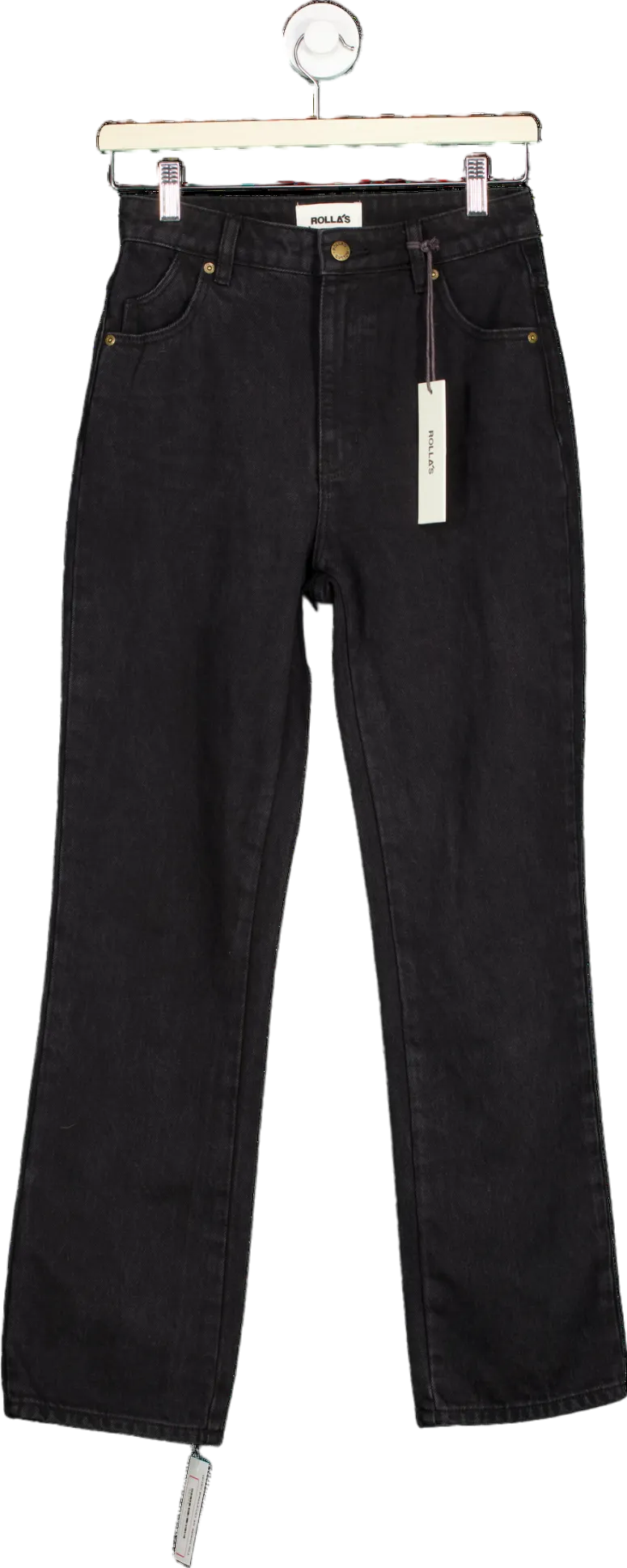 Rolla's Ash Black Original Straight Jeans Size UK W25