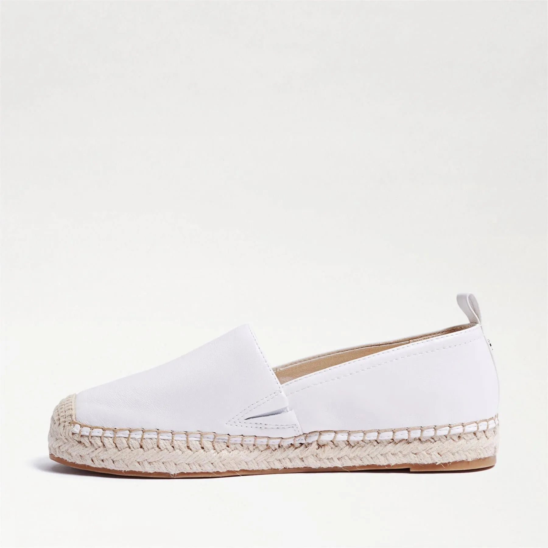 Sam Edelman Kenley White Leather Rounded Toe Slip On Espadrilles Classic Flats