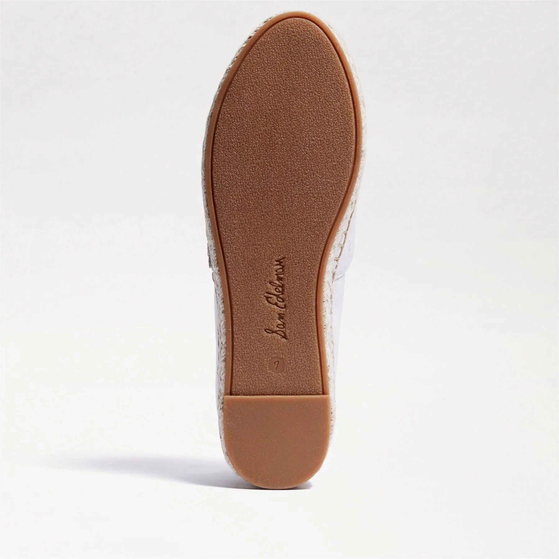 Sam Edelman Kenley White Leather Rounded Toe Slip On Espadrilles Classic Flats