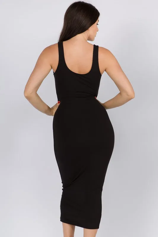 S/L Round Scoop Neck Double Layered Dress