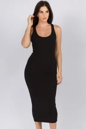 S/L Round Scoop Neck Double Layered Dress