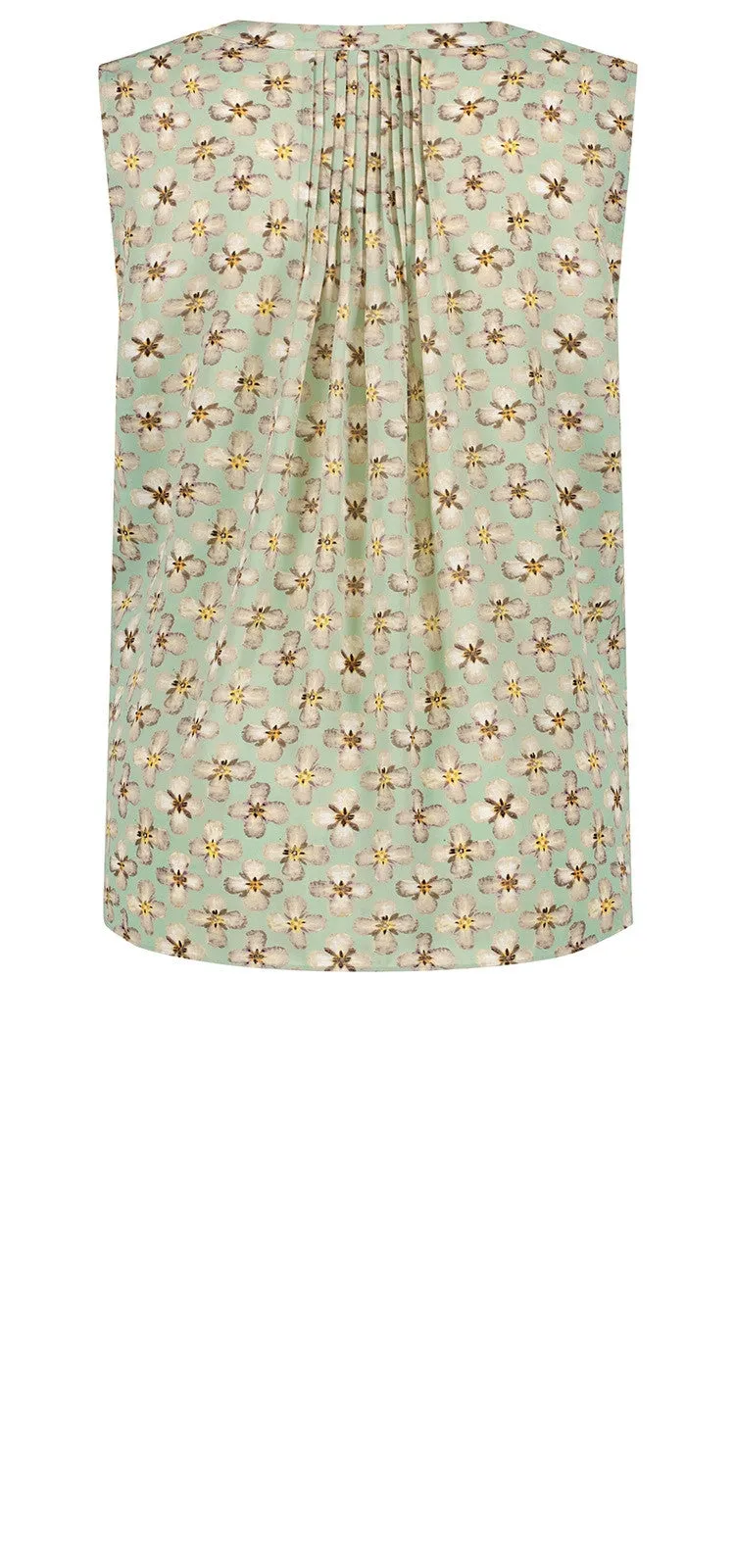 Sleeveless Pintuck Floral Print | Fox Cove