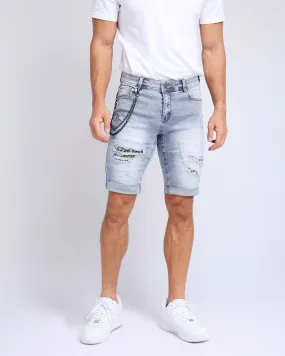 Slim fit Cropped Blue Ripped Jeans Shorts-Mexico Local Delivery