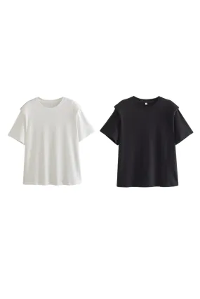 'Sofiya' Shoulder-Padded Relaxed Fit Tee