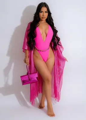 Summer Moves Rhinestones Swimsuit Pink