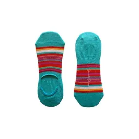 Swole Panda - Ladies Bamboo No Show Socks - Pink Narrow Stripes (SP285-S-NS)