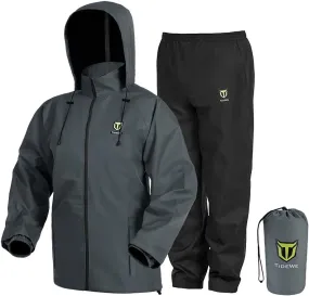 TIDEWE Rain Suit, Waterproof Breathable Lightweight 2 Pieces Rainwear