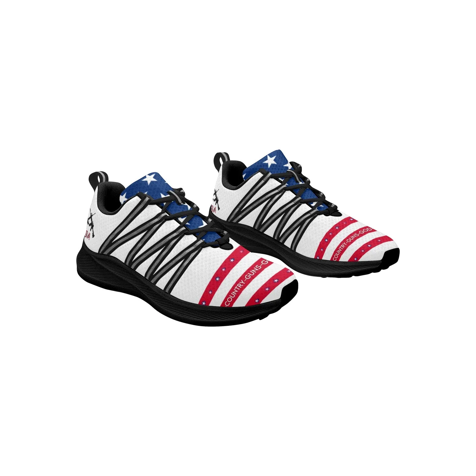 USA patriotic Women's Reflective Webbing Running Shoes (10091)