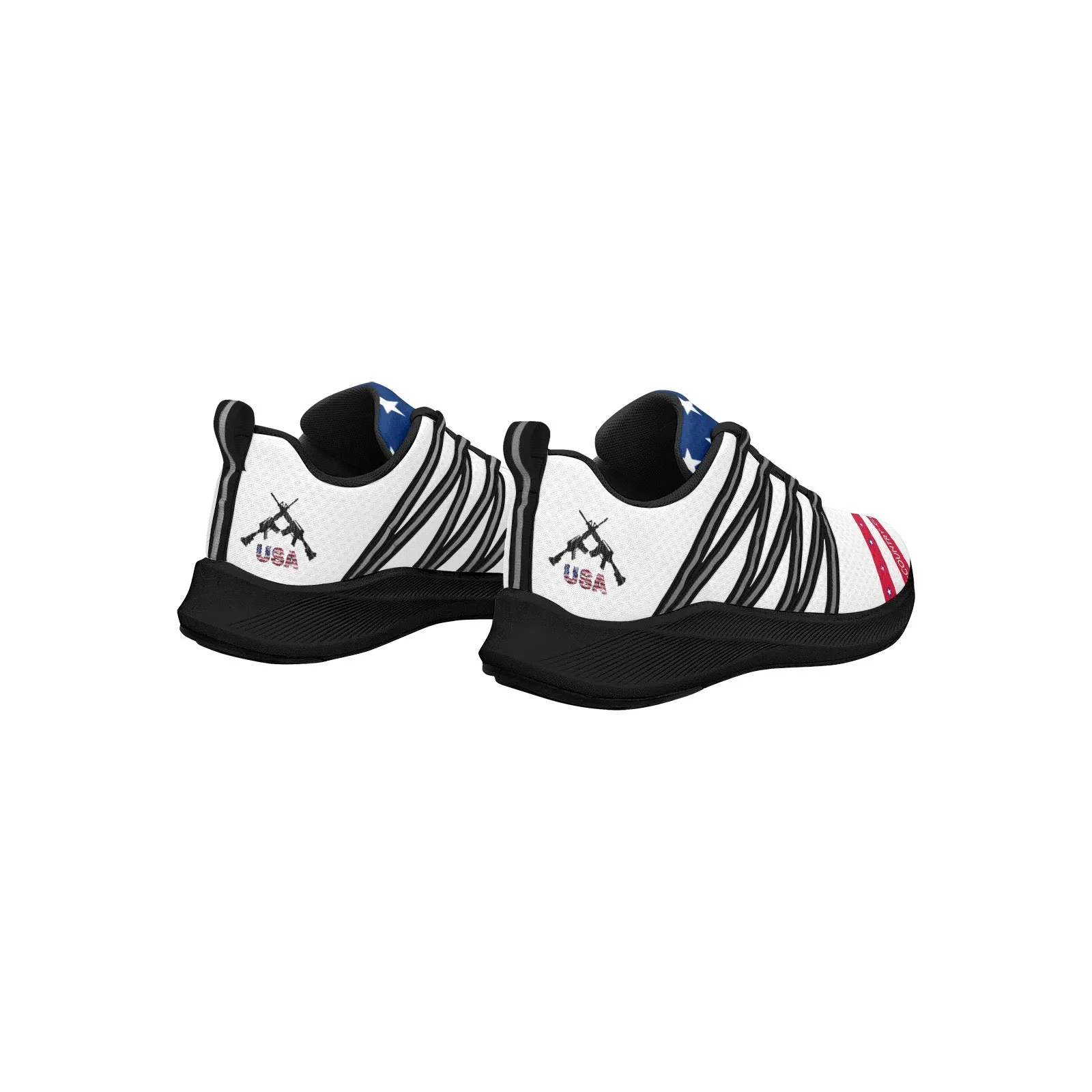 USA patriotic Women's Reflective Webbing Running Shoes (10091)