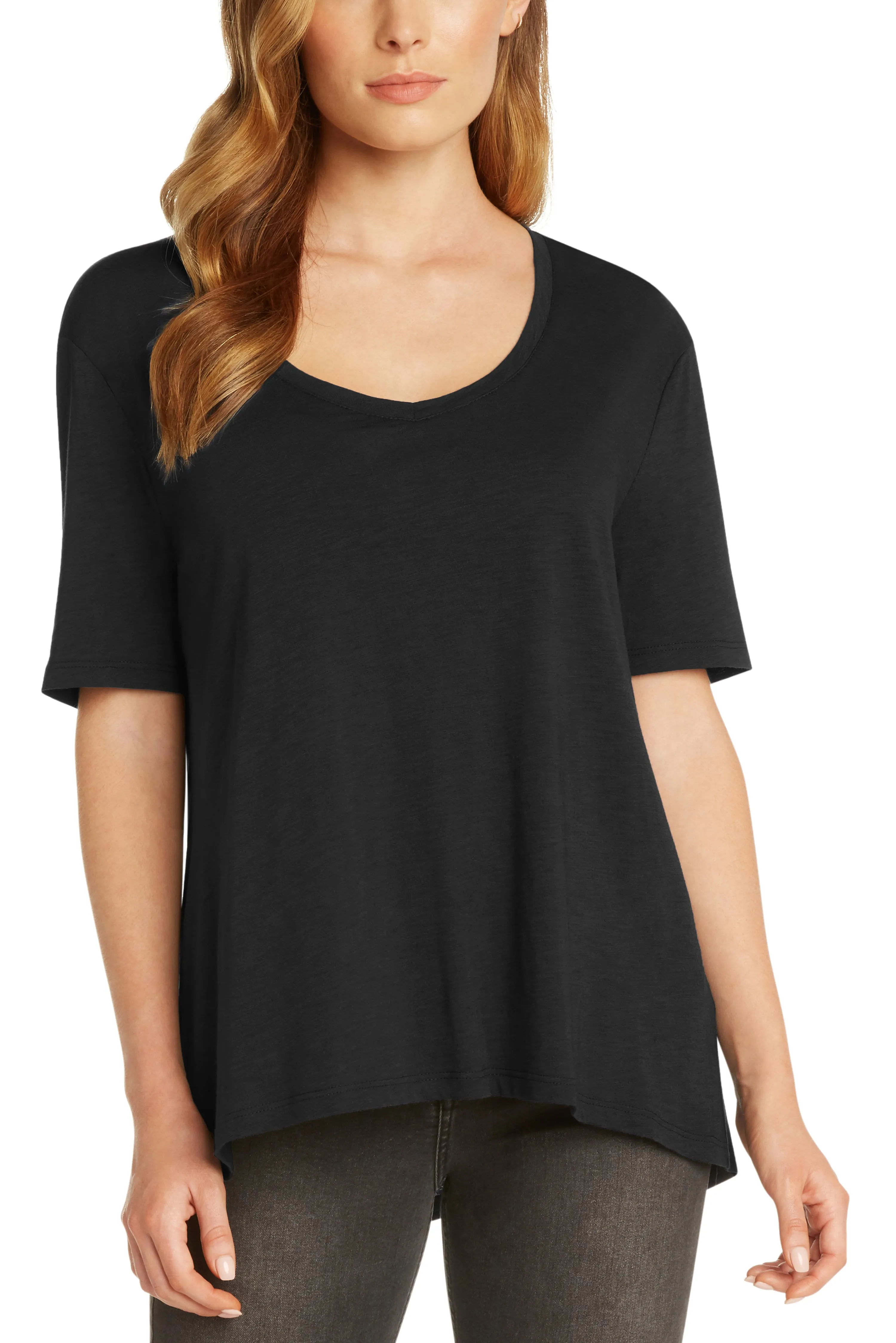 Vintage Feel V-Neck Tee | Lavender, Indigo, Black, Military, Vellum