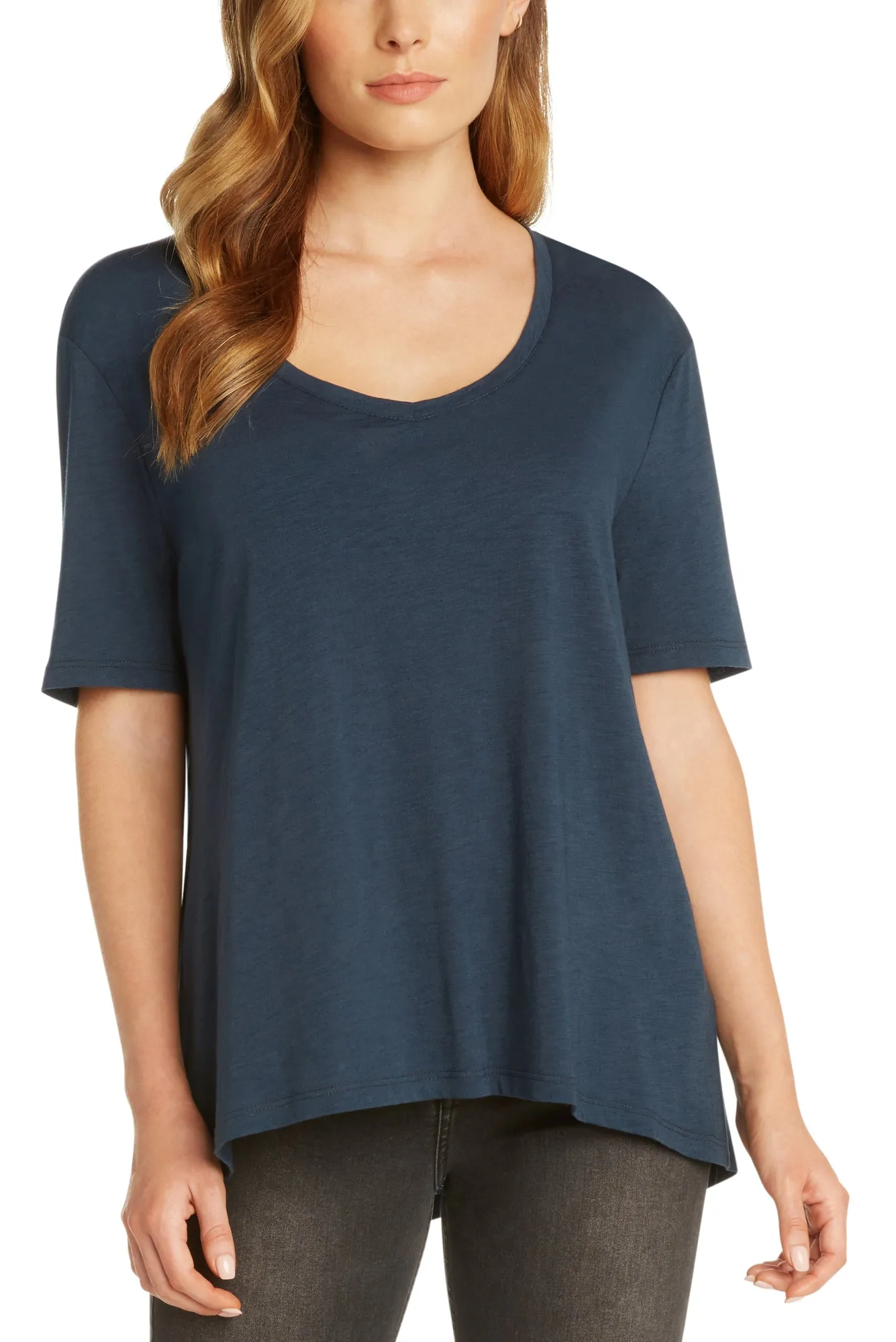 Vintage Feel V-Neck Tee | Lavender, Indigo, Black, Military, Vellum