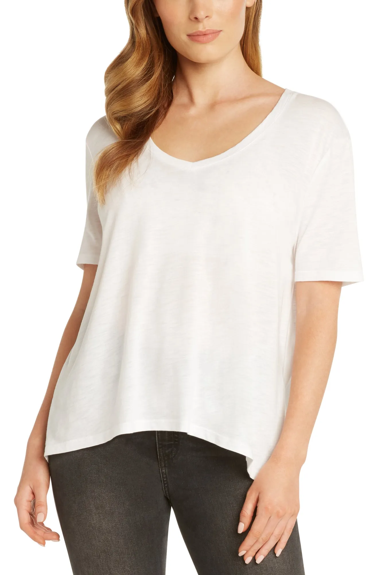 Vintage Feel V-Neck Tee | Lavender, Indigo, Black, Military, Vellum