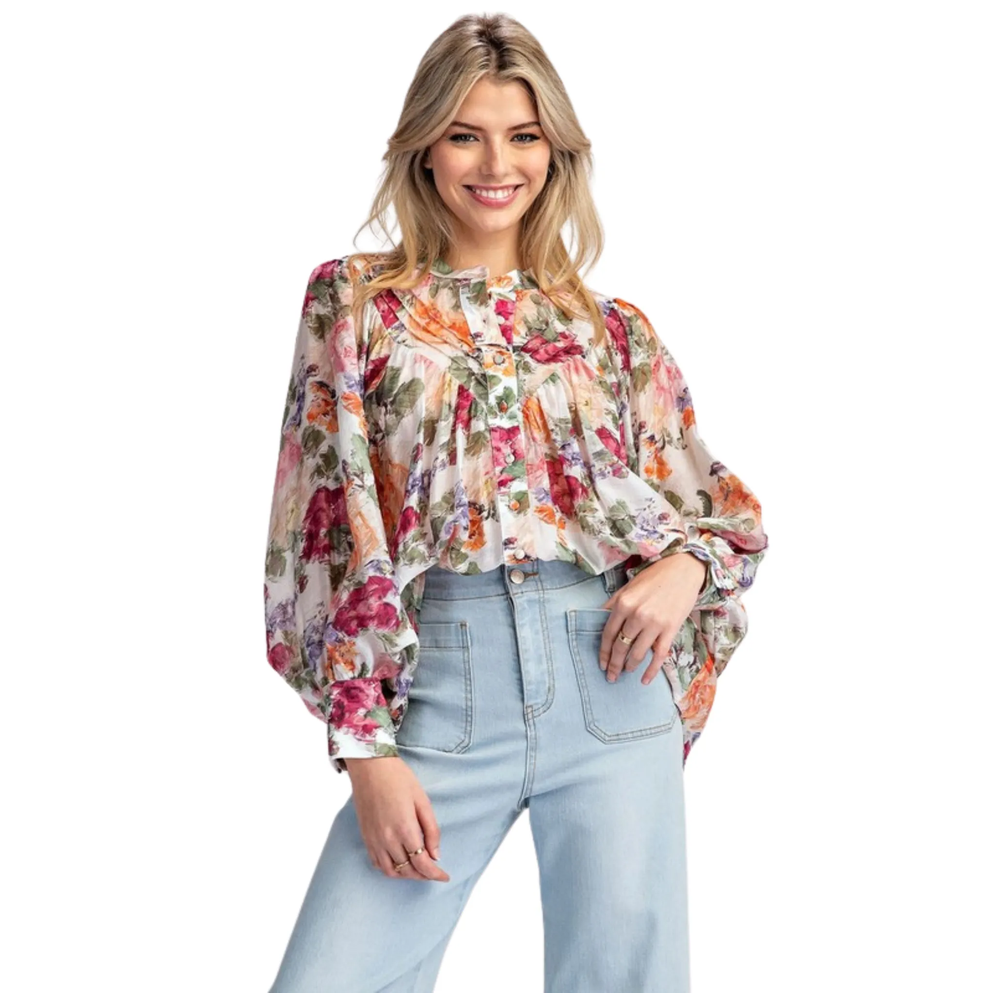 Vintage Floral Printed Blouse