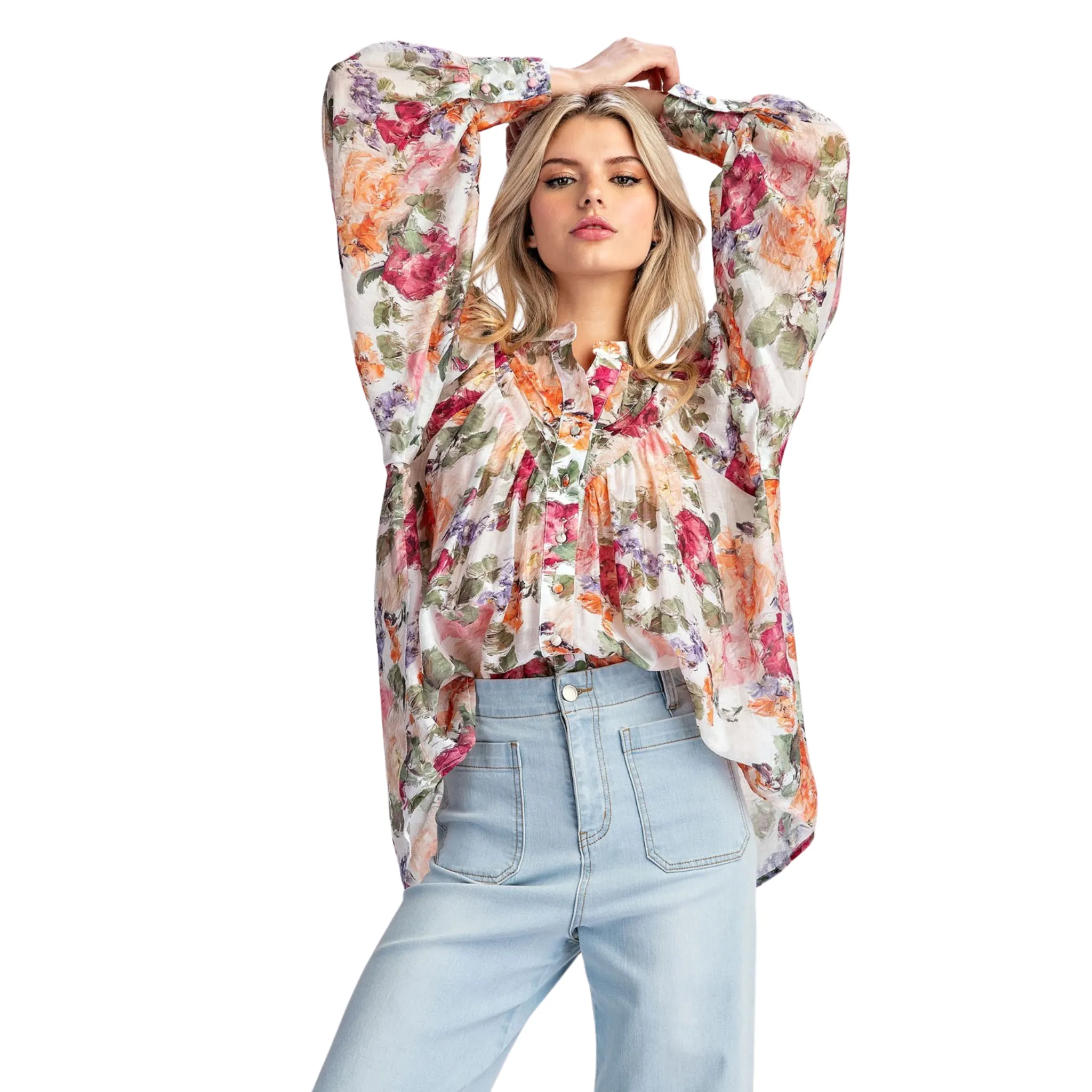 Vintage Floral Printed Blouse