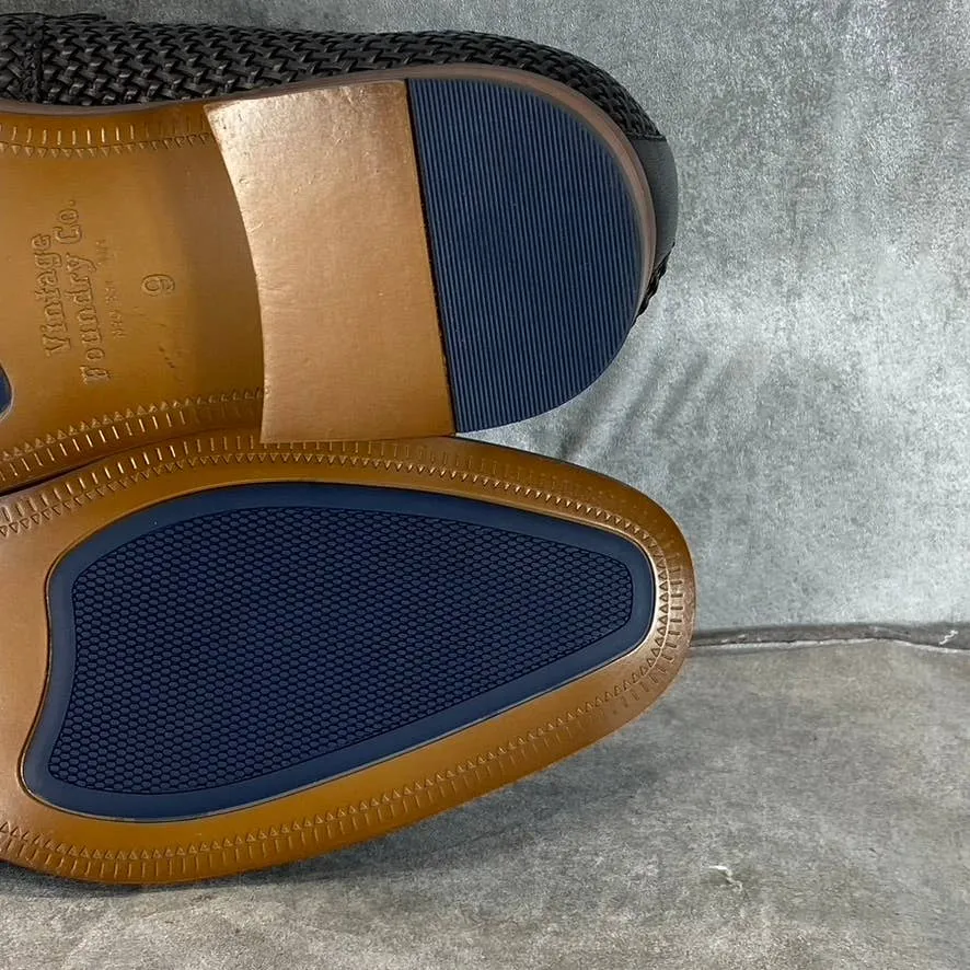 VINTAGE FOUNDRY CO. Men's Black Leather Guildford Slip-On Loafers SZ 9