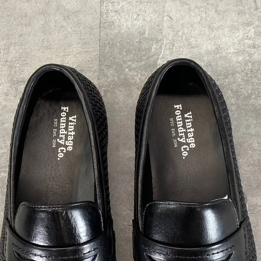 VINTAGE FOUNDRY CO. Men's Black Leather Guildford Slip-On Loafers SZ 9