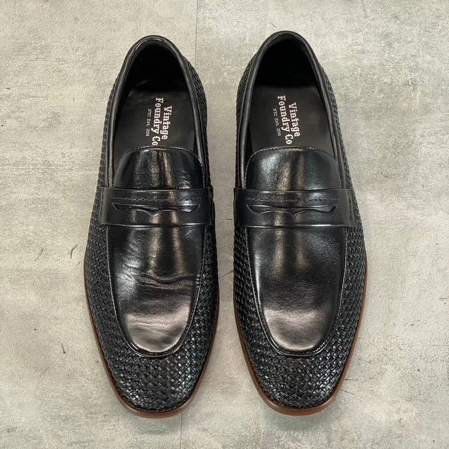 VINTAGE FOUNDRY CO. Men's Black Leather Guildford Slip-On Loafers SZ 9