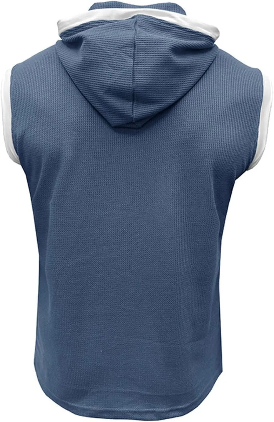 WENKOMG1 Mens Henley Tank Tops Solid Sleeveless Workout Hoodie Shirt Summer V Neck Button Down Active Hooded Gym Tees