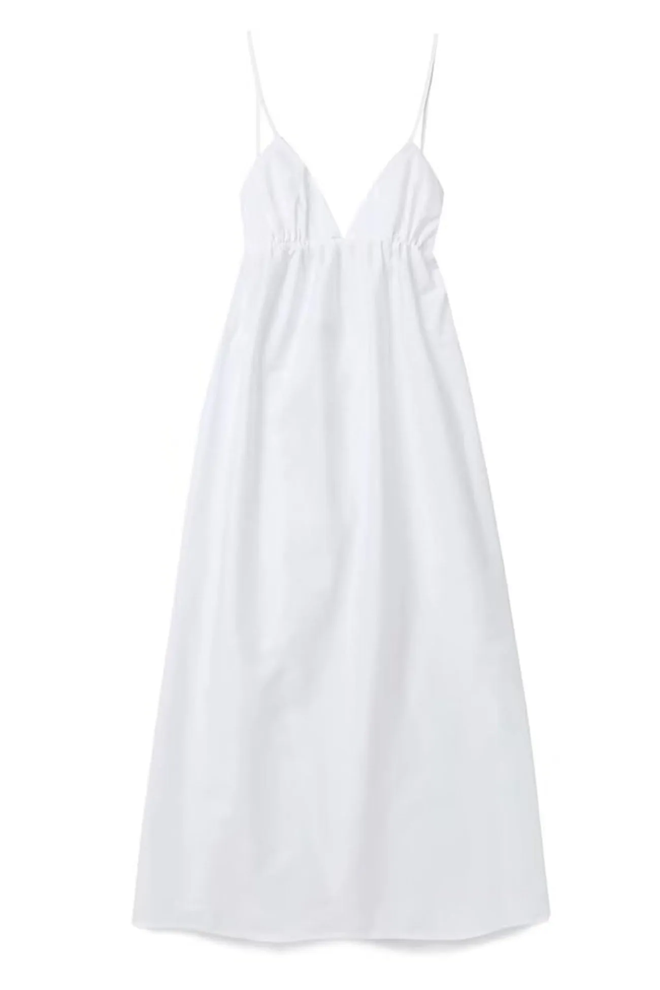 White V Neck Backless Cami Midi Dress