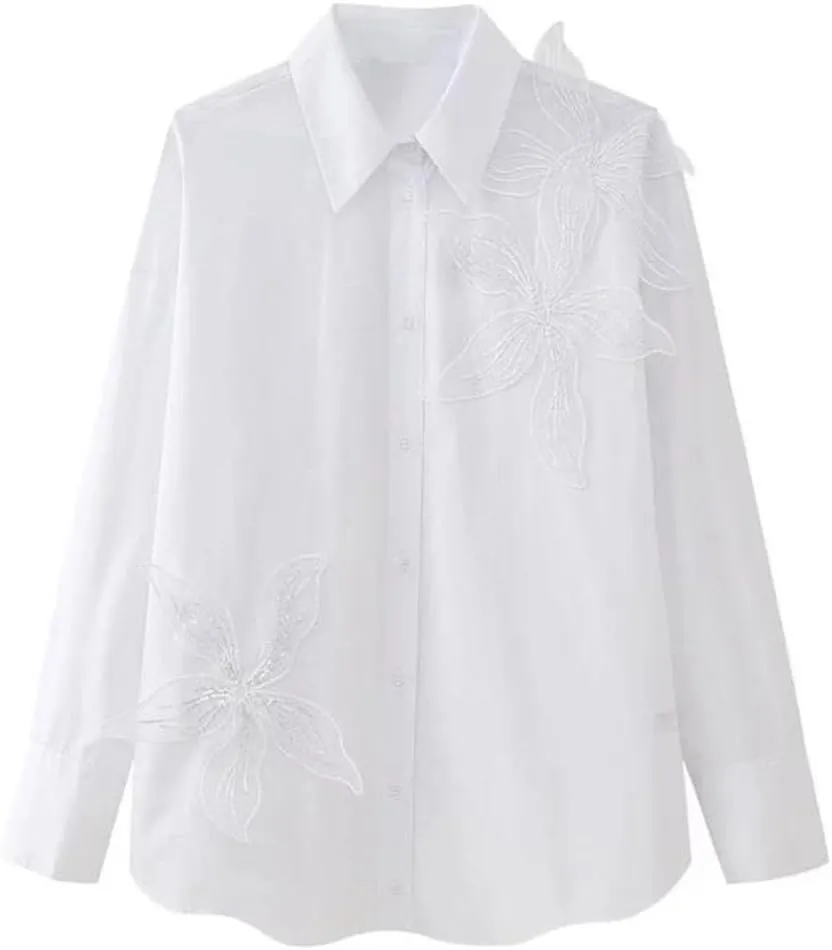 Women Loose Shirt Long Sleeve Blouse Oversize Top