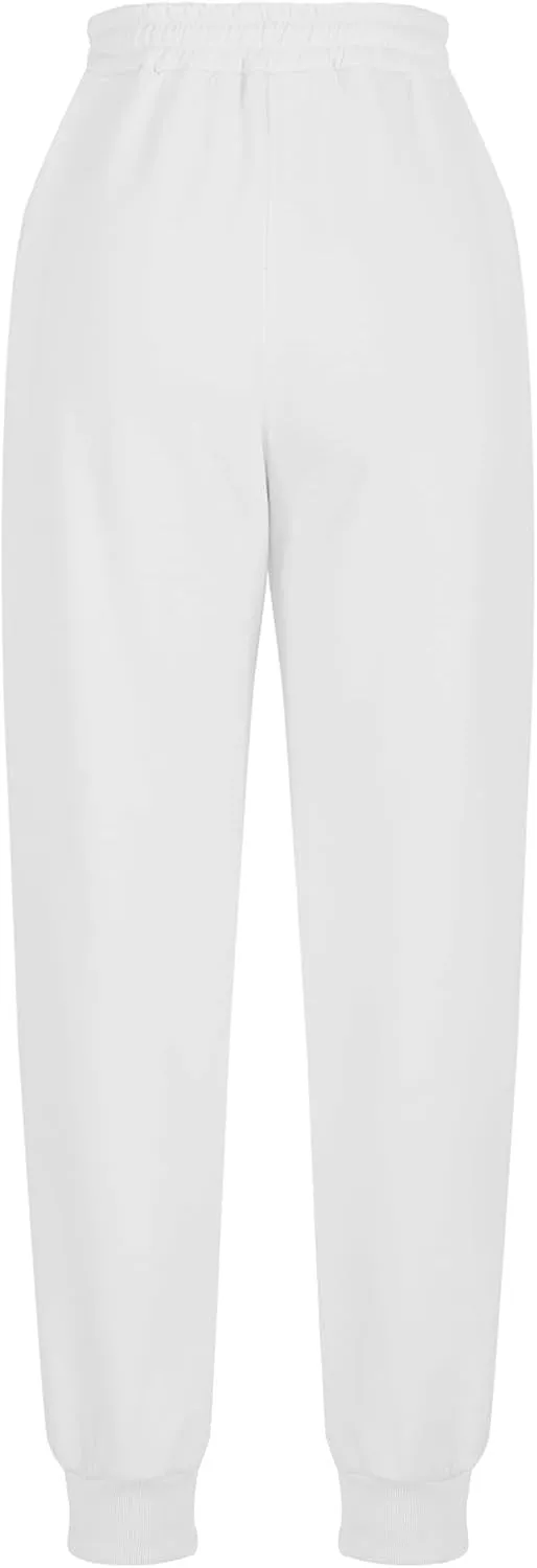 Womens Comfy Sweatpants High Waisted Athletic Joggers Fleece Lined Sweatpants Loose Casual Sports Sweatpants