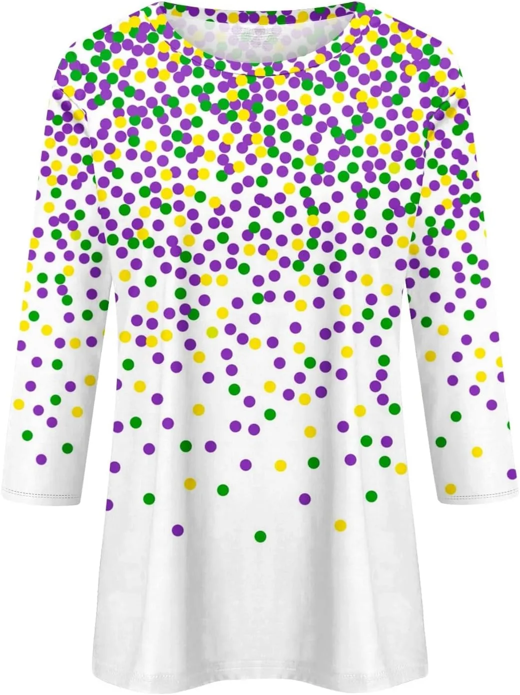 Women's Fashion Casual Seven-Point Sleeve Independence Day Print Round Neck Top Tops for Women 2024