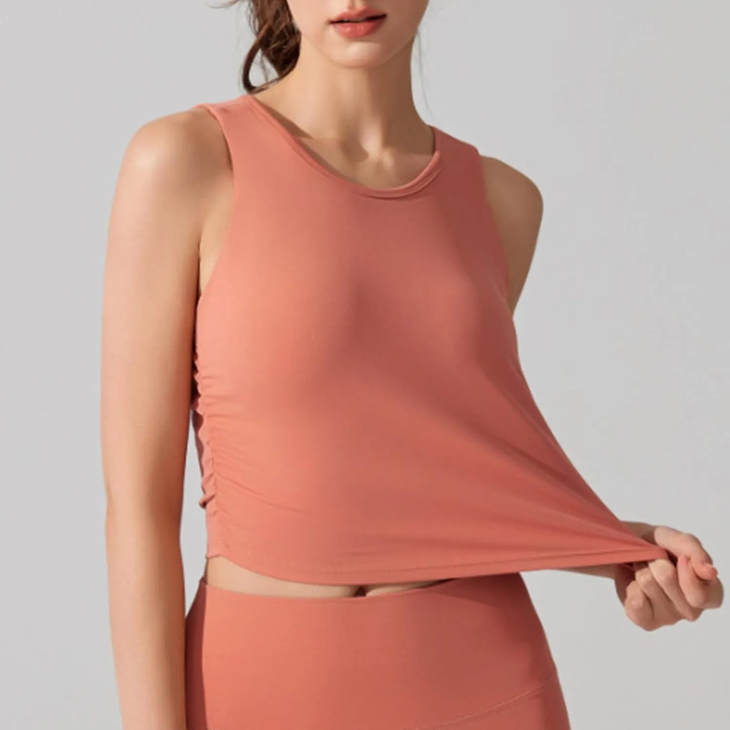 Workout Tank Tops for Women Slim Open Back Running Athletic Gym Top with Padded Summer Quick Dry Casual Yoga Shirt