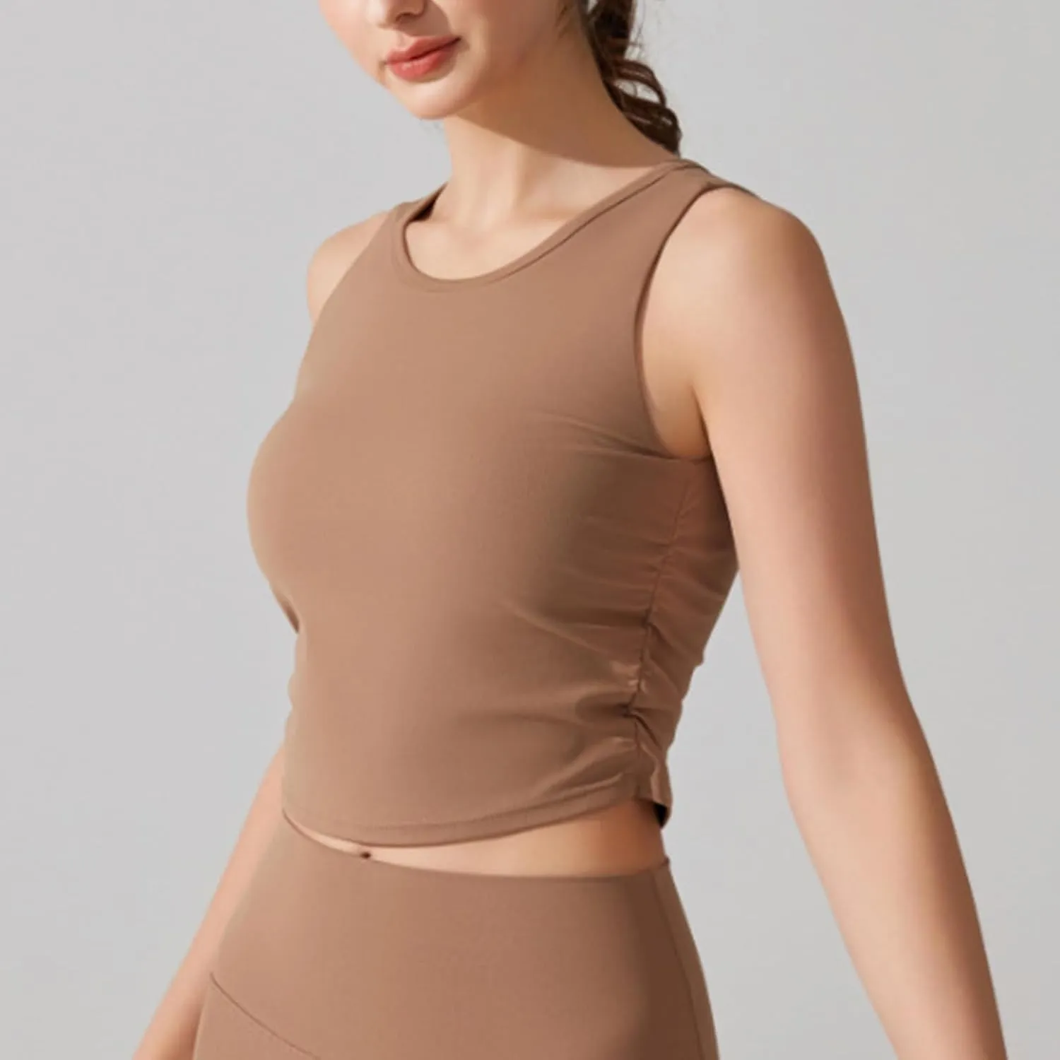Workout Tank Tops for Women Slim Open Back Running Athletic Gym Top with Padded Summer Quick Dry Casual Yoga Shirt
