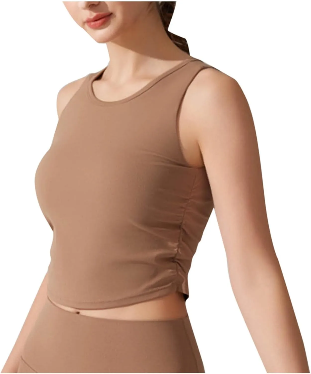 Workout Tank Tops for Women Slim Open Back Running Athletic Gym Top with Padded Summer Quick Dry Casual Yoga Shirt