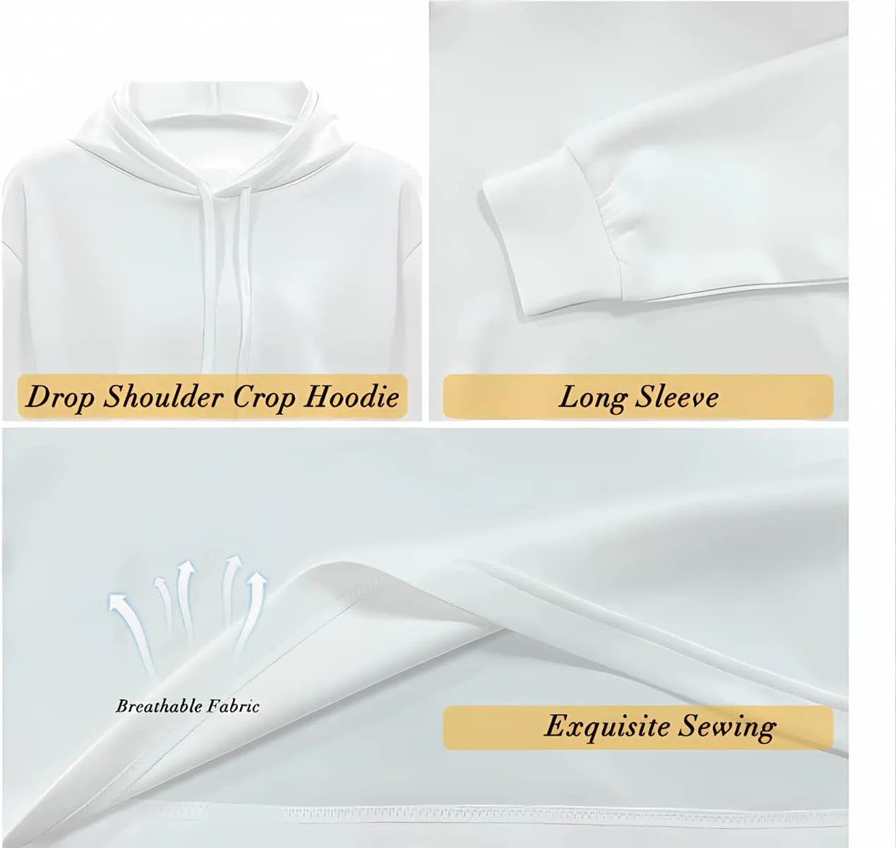 YEXIATODO Girl's Casual Sweatshirts Long Sleeve Crop Top Hoodies for Women