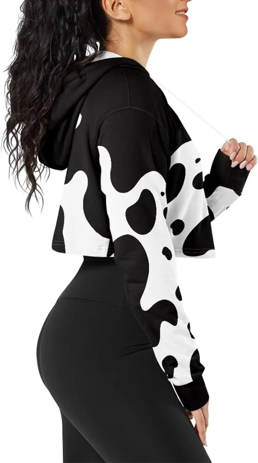 YEXIATODO Girl's Casual Sweatshirts Long Sleeve Crop Top Hoodies for Women