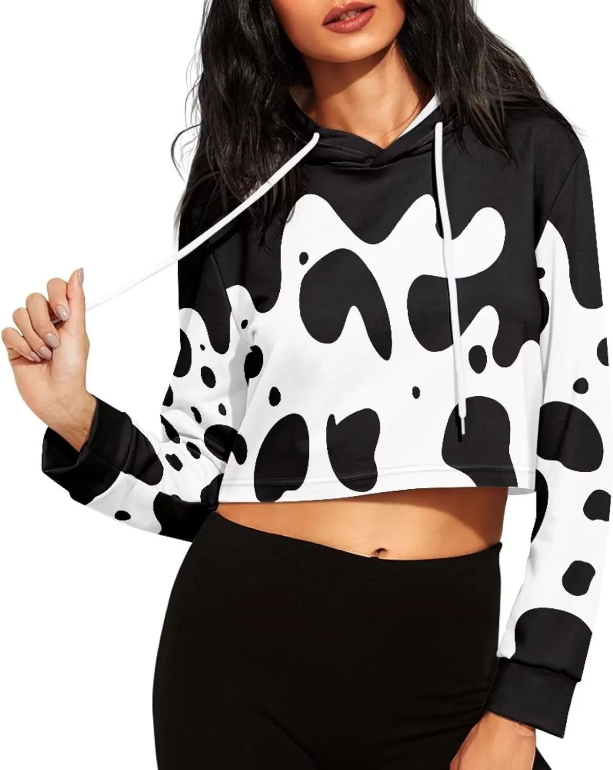 YEXIATODO Girl's Casual Sweatshirts Long Sleeve Crop Top Hoodies for Women