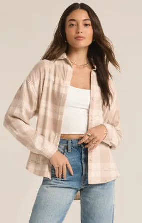 Z Supply River Plaid Button Up, Putty